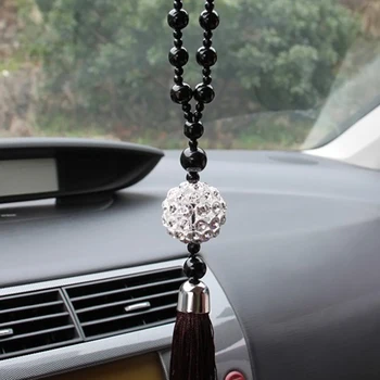 

1pc Mini Car Pendant Portable Transparent Buddha Beads Crystal Ball Lucky Charm Pendant Car Accessories For Memorable Gifts