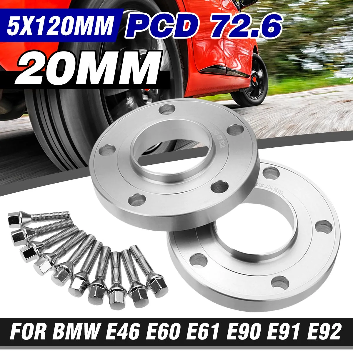 ECCPP Replacement for 5 Lug Hub Centric Wheel Spacers 20mm Thick 5x120mm to 5x120mm 4X for BMW E46 E90 E91 E92 E93 E60 E61 E82 E88 E30 E36 E28 E34 E24 E63 E64 E23 E32 E38 E52 