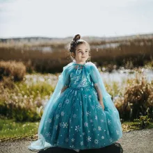 Детские платья для костюмированной вечеринки на Хэллоуин для девочек; Тюлевое платье-пачка для маленьких девочек со снежинками+ плащ;# p30