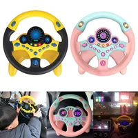 Electronic Simulation Steering Wheel With Light And Sound Early Education Puzzle Co-Pilot Sports Car Steering Wheel Toy Boy Gift 2