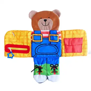 

Baby Infant Eye Hand Coordination Bunny Bear Cloth Book Soft Appease Doll Early Educational Rattle Toys Quiet Book Baby Toy