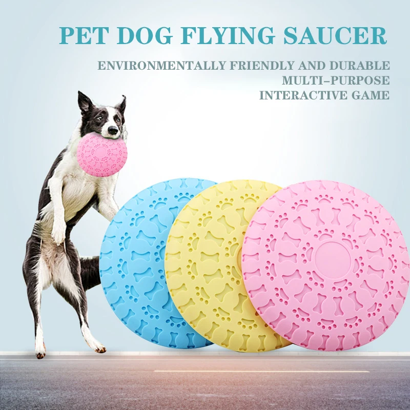 Pet Dog Flying Discs Interactive Toy Training Chew Outdoor Emergency Bowl Supplies | Дом и сад