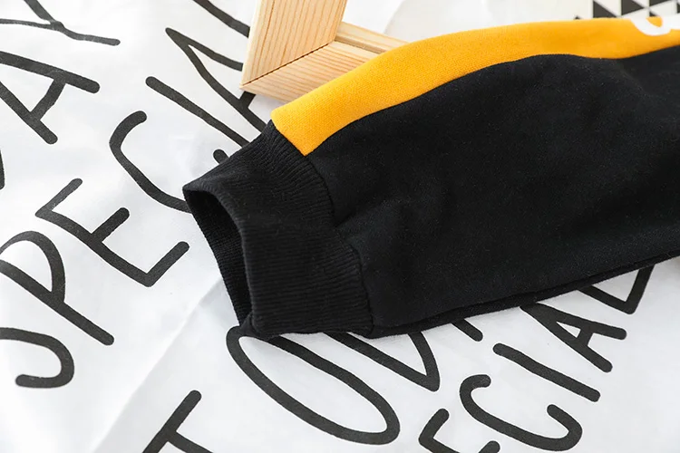 Autumn Winter Baby Infant Clothes Suits Toddler Boys Clothing Sets Striped Hooded Letter Coat Pants Kids Children Costume