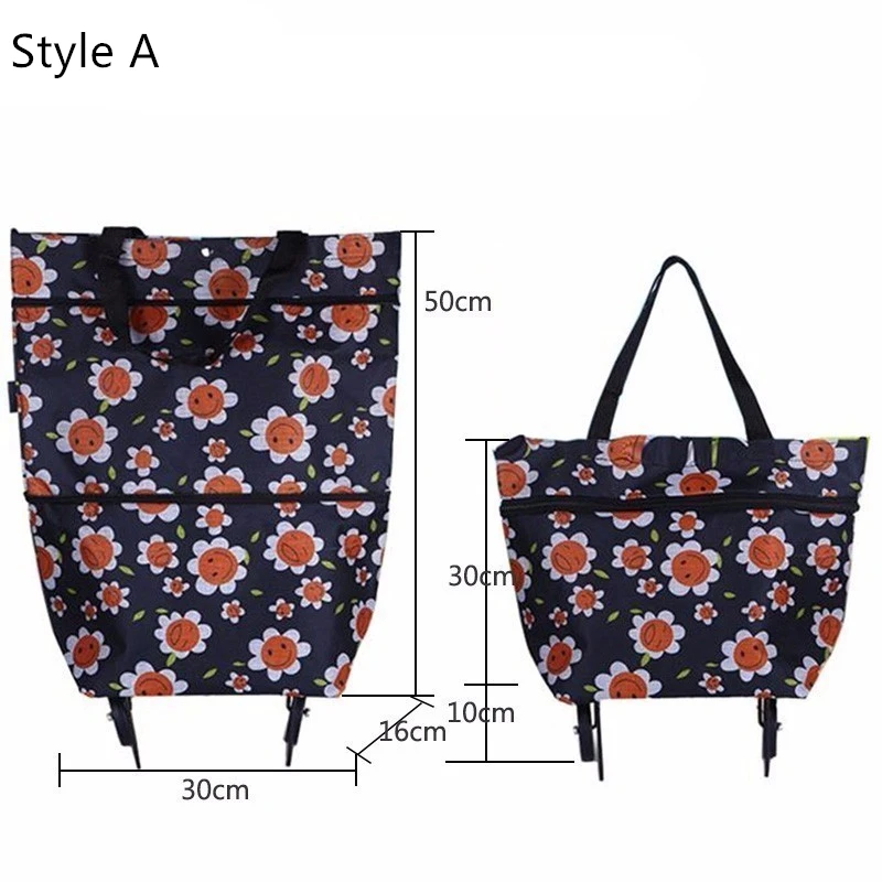 Folding Storage Bag High Capacity Shopping Food Organizer Trolley Bag On Wheels Bags Portable Shopping Bags Buy Vegetables Bags