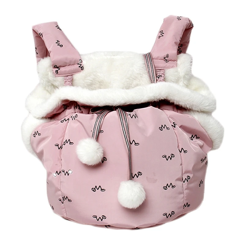 

Winter-Mounted Pet Backpack Velvet Warm with Pet Outdoor Semi-Closed Warm Sleeping Bag