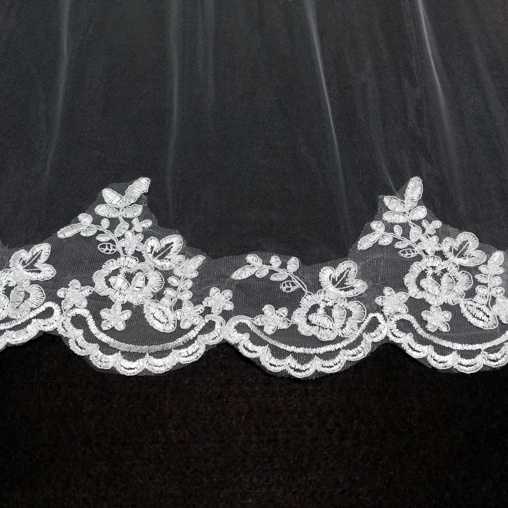 3 Meter Cathedral Wedding Veils Long Lace Edge Bridal Veil with Comb Wedding Accessories Bride Mantilla Wedding Veil