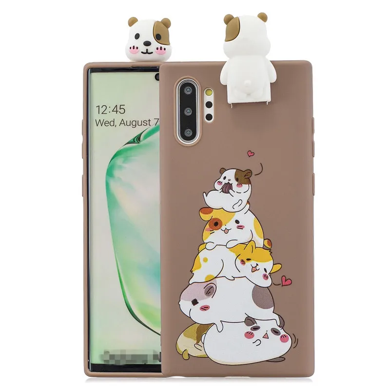 3D мягкий ТПУ чехол для samsung Note 10 Plus 9 8 панда Единорог кошка Медведь чехол для Galaxy S8 S9 S10 Plus S10E Поддержка Подставка для телефона