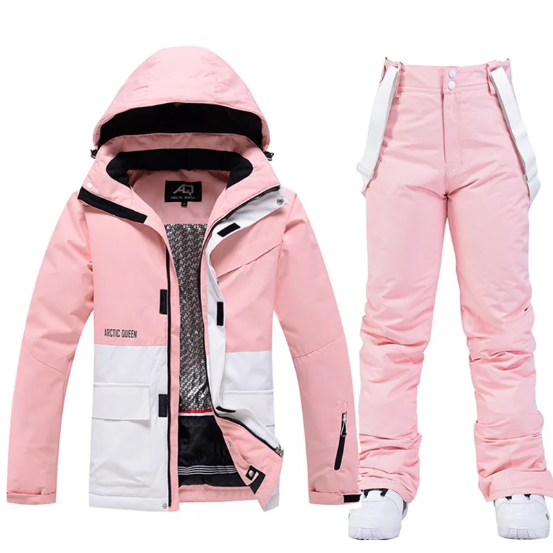 Ski Suit Winter Men Women Splicing Snow Ski Jacket Warm Windproof Thickened Snowboard Pants Waterproof Alpine Suit