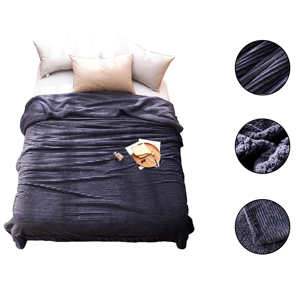 Double Side Flannel Fleece Blanket Winter Adult Soft Thick Sherpa Throw Blanket for Sofa Bed Couch 150*200cm