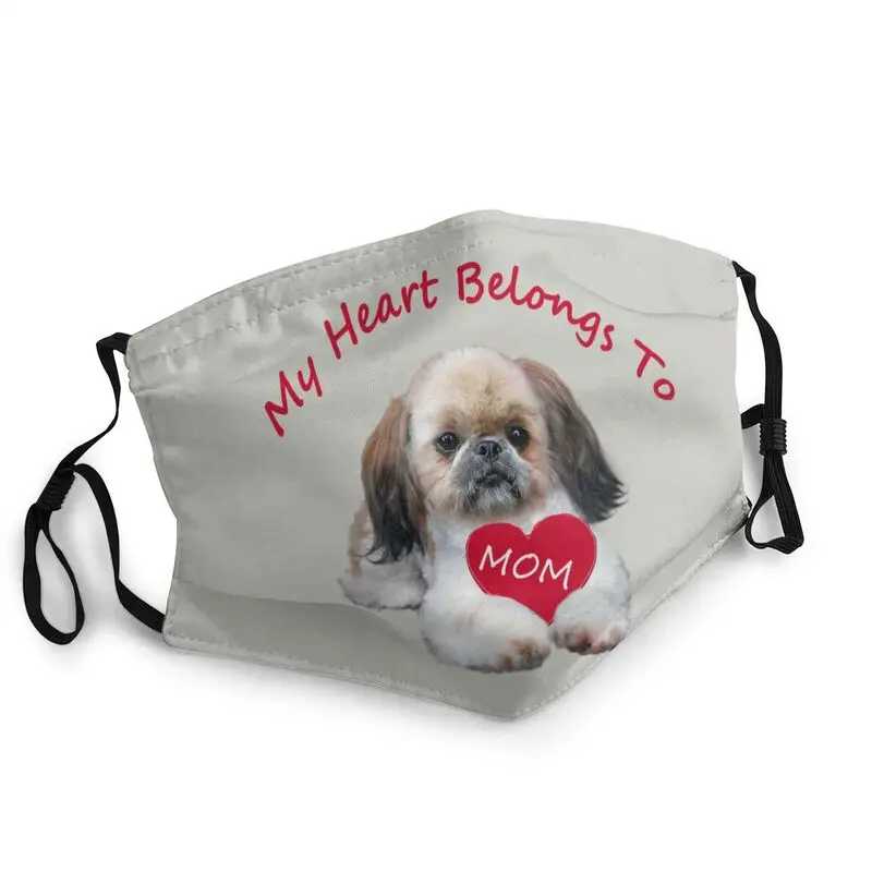 Маска Shih Tzu Heart принадлежит маме неодноразовая маска для мужчин и домашних