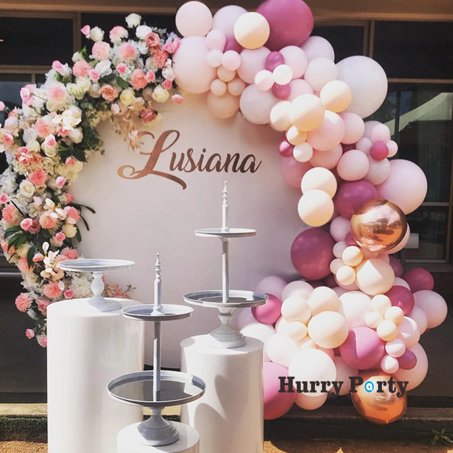 

115Pcs Wedding Party Balloon Decoration Garland Arch Kit Pastel Pink Rose Gold Foil Balloons Birthday Decor Baby Shower