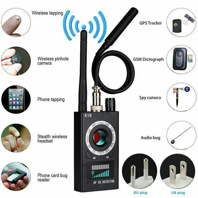 New K18 Multifunction Detector Mini Audio Spy Camera GSM Finder GPS Signal Lens RF Locator Tracker Detection Wireless Camera 2