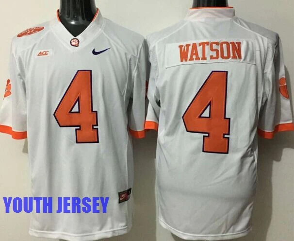 Clemson Tigers, Stitiched, DeShaun Watson, Sammy Watkins, Wayne Gallman II, Artavis Scott for YOUTH KIDS Jersey - Цвет: Синий
