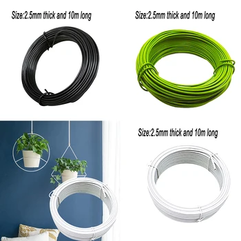

1 Roll 10m Plastic Coated Iron Wire Black/Green/White Iron Wire Used For DIY Nylon Stocking Flower Making