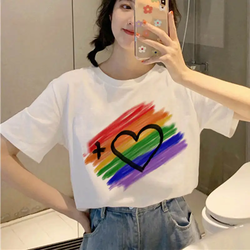 Новая футболка ЛГБТ Love Wins love is love, Женская Футболка Harajuku Ullzang Gay Pride 90 s, футболка с графическим мультяшным принтом - Цвет: 627