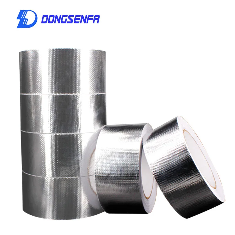 DONGSENFA 25 м/рулон фибростекло ткань Алюминиевая фольга лента для выхлопной трубы Герметичный ремонт водонепроницаемая защита