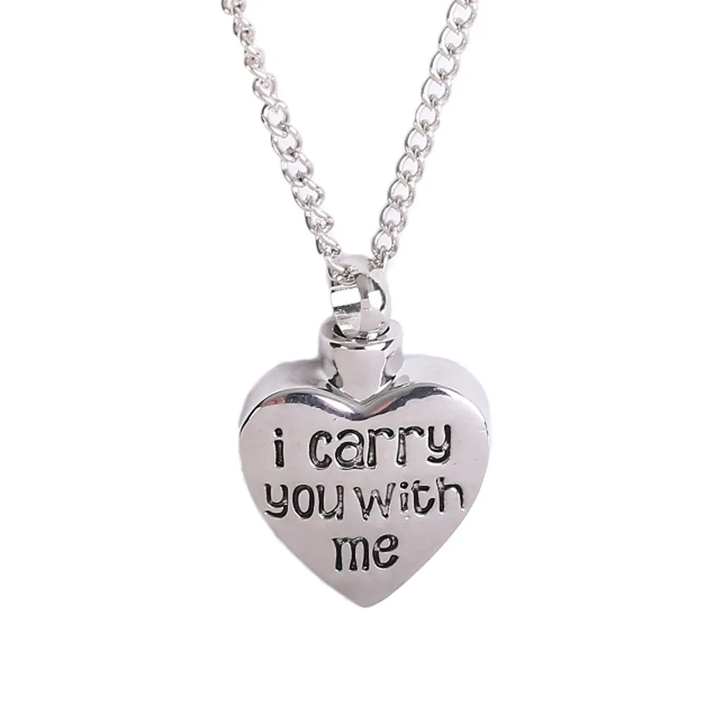 Модная буква I carry you with me кремационные украшения в форме сердца пепел урна кулон ожерелье для похорон