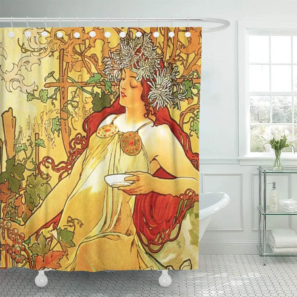

Vintage Alphonse Mucha Autumn Paris Fall Nouveau Vineyard Flirt Home Decor