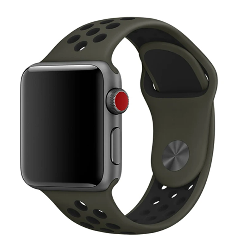 Силиконовый ремешок для apple watch 42 мм 38 мм correa iwatch 5 4 3 44 мм 40 мм спортивный браслет pulseira apple watch 5 4 аксессуары - Цвет ремешка: Cargo Khaki