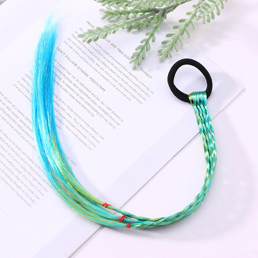 New Girls Elastic Hair Band Rubber Band Hair Accessories Wig Ponytail Headband Kids Twist Braid Rope Headdress Hair Braider - Color: 5