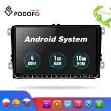 Podofo Автомобильный мультимедийный плеер Android gps 1 Din автомагнитола стерео для Volkswagen/POLO/PASSAT/Golf/Skoda/T5/Seat/Sharan/MK5/MK6