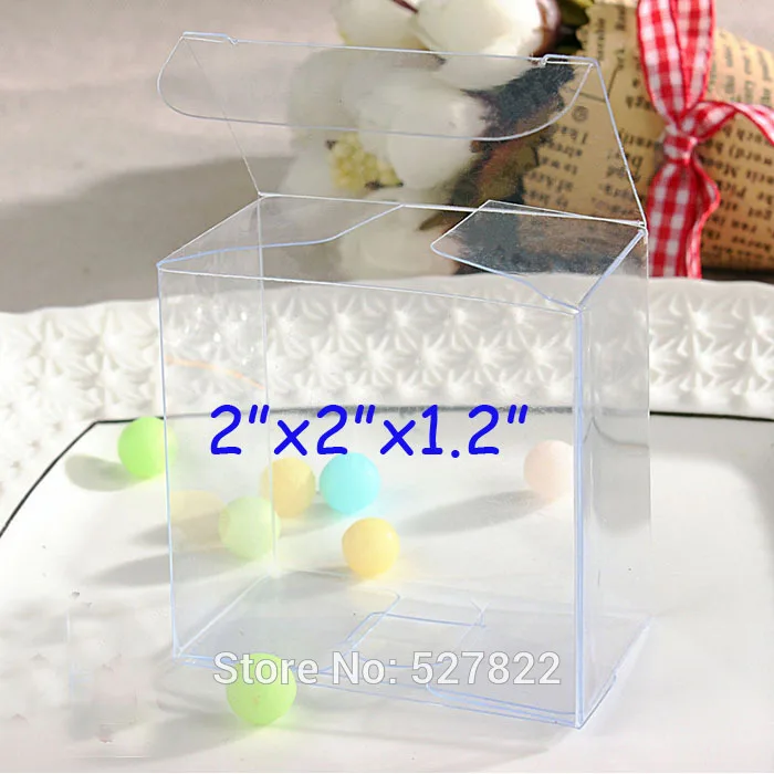 

100pcs 5 *5*3CM Clear PVC Boxes Wedding Party Candy Favor Craft Jewelry Packaging Display box Free Shipping