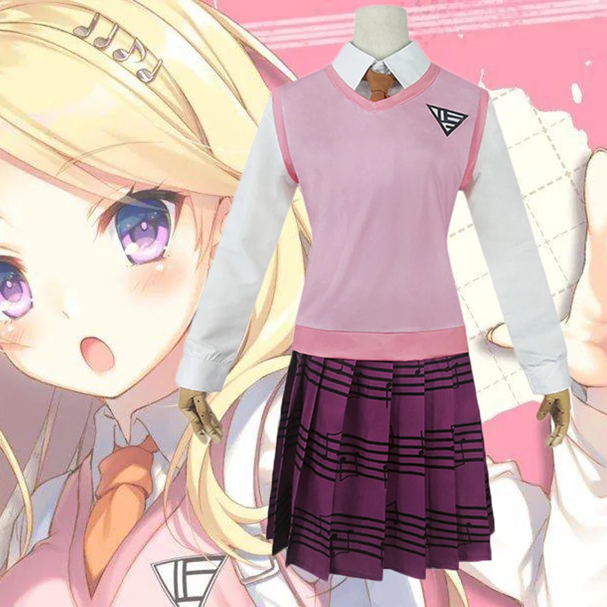 Игра Danganronpa V3 Killing Harmony Akamatsu Kaede Косплей Костюм Аниме Униформа полный комплект