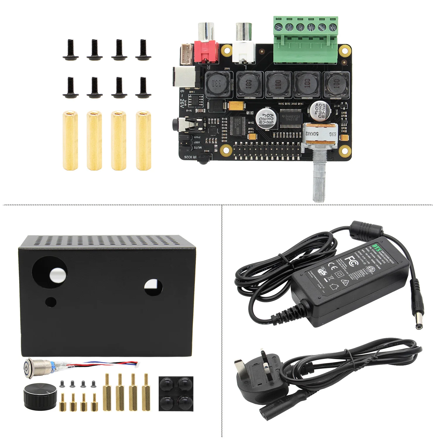 Bundle 3 Raspberry Pi 4 Модель B X400 ies аудио Плата расширения и металлический чехол с радиатором комплект только для Raspberry Pi 4B - Цвет: Bundle 3