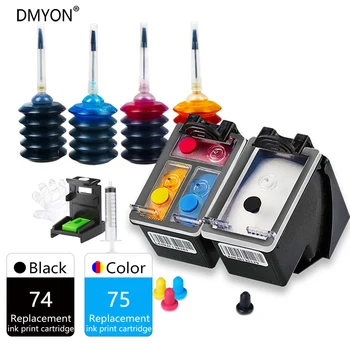 

DMYON 74 75 XL Ink Cartridge Compatible for HP 74 75 Deskjet D4260 D4263 4360 D4368 J5730 J5750 J5785 J6480 J6450 J5725 Printer