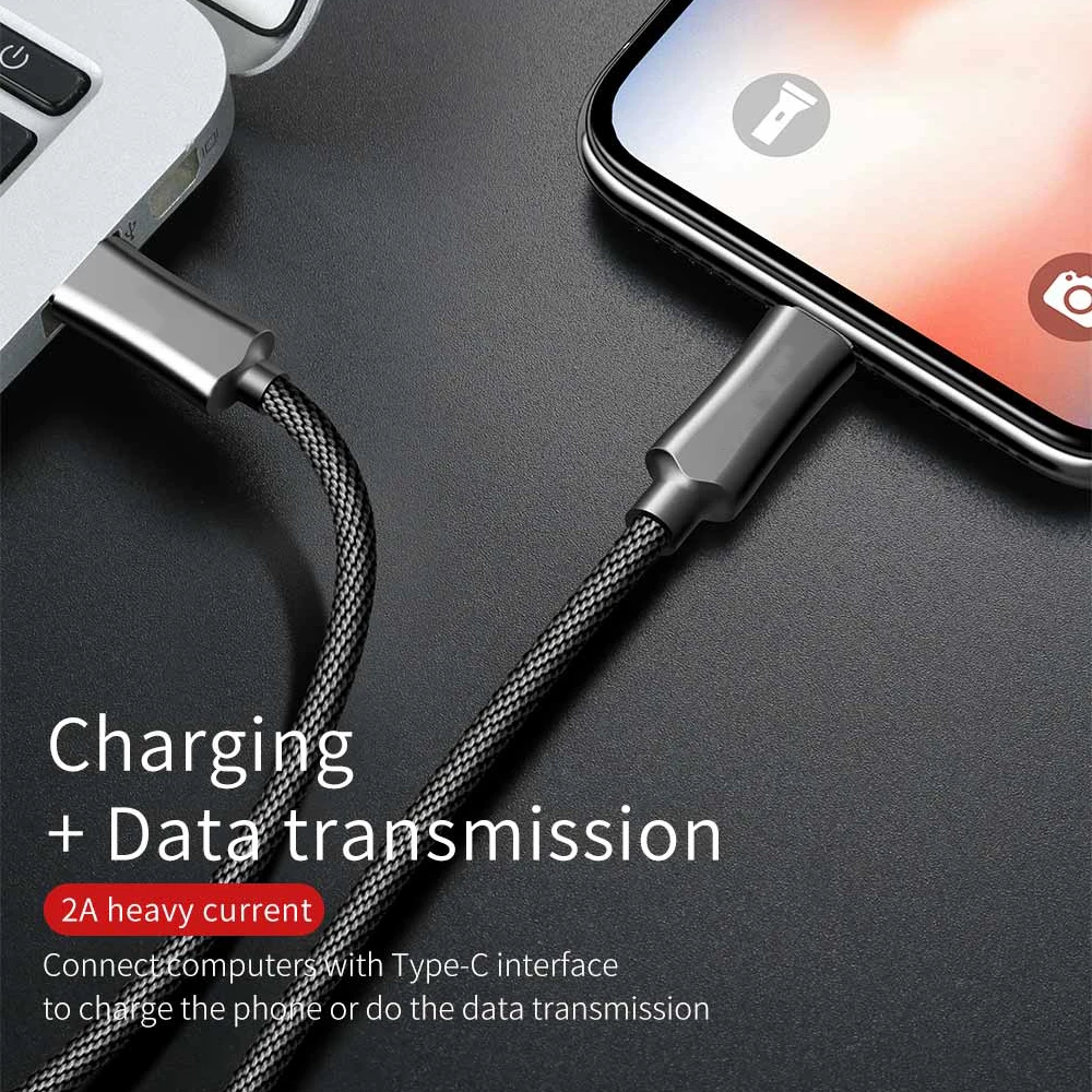 

Nylon Braided Type-C Cable USB C 8pin Converts To C-cable PD 18W Fast Charging Data Cable Adapter for IPhone X XR XS MAX 8 Plus