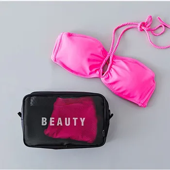 

110 G New Black Cosmetic Bag Mesh Breathable Admission Package Wash Cosmetic Pouch Change Storage Bag Makeup Tools
