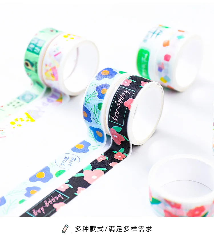 5 Pcs/Set Cute Avocado Washi Tape Decorative Adhesive Tape Kawaii Flower Masking Tape For Diary Scrapbooking Stationery Tape