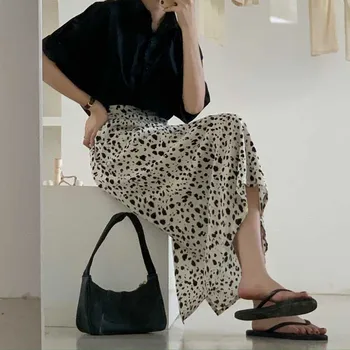 

Alien Kitty Women Skirt Female Leopard Skirts 2020 Summer Split Elastic High Waist Thin Casual A-line All-match Lady Office