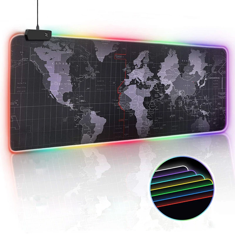 Большой игровой коврик для Мышь Pad RGB геймера светодиодный светильник M-XXL