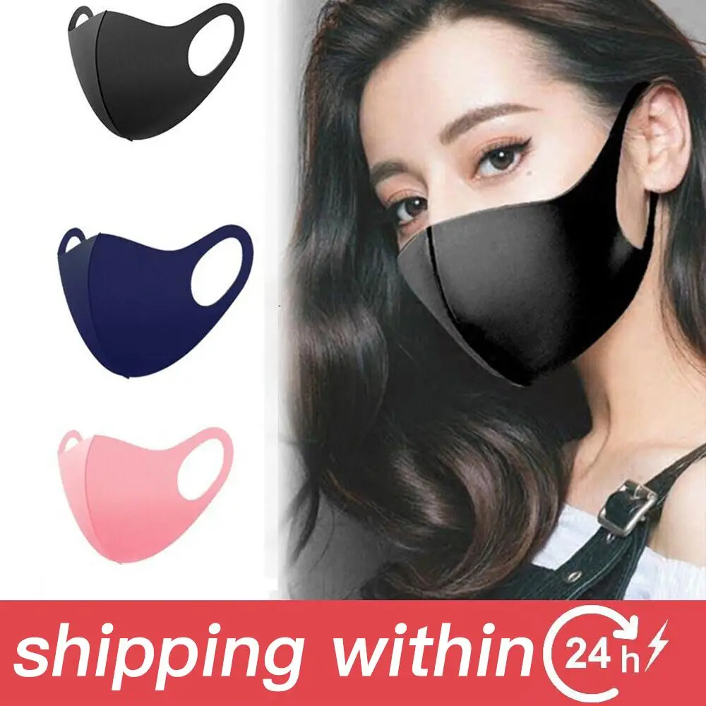 Popular Summer Sunscreen Ice Silk Mask Silk Five Colors Unisex Breathable Dustproof Anti-fog Mask 3D Solid Washable Mask
