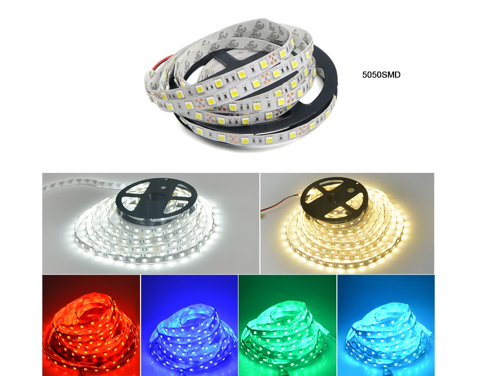 5 м/лот 5630 5050 2835 SMD RGB/белый/теплый белый Светодиодная лента 12 В гибкая светодиодная лента неоновая лампа лента 60 светодиодный s/M подсветка