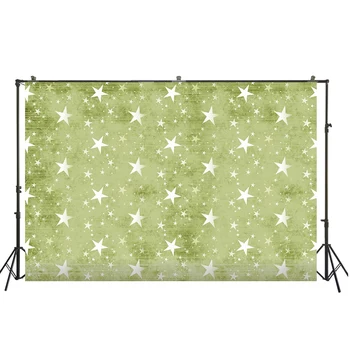 

HuaYi art fabric photography white stars decoration light green background photography newborn photoshoot photography XT-6451