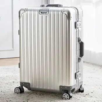 

All Aluminum Magnesium Alloy Trolley Suitcase With Aluminum Frame Boarding Luggage Durable And Thickened 26 "29"