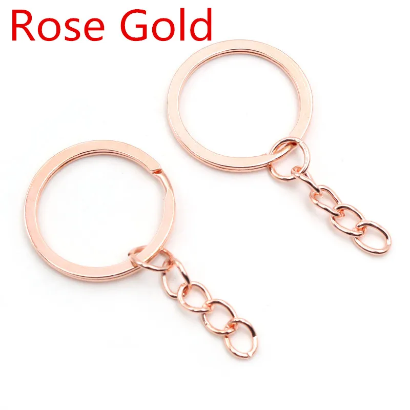 20 pcs/lot Key Ring Key Chain 6 Colors Plated 50mm Long Round Split Keychain Keyrings Wholesale