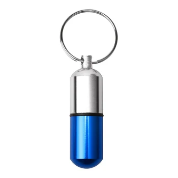 

Two-color Medicine Jar Outdoor Aluminum Alloy Medicine Bottle Key Ring Pendant Outdoor Travel Mini Medicine Cartridge Kit