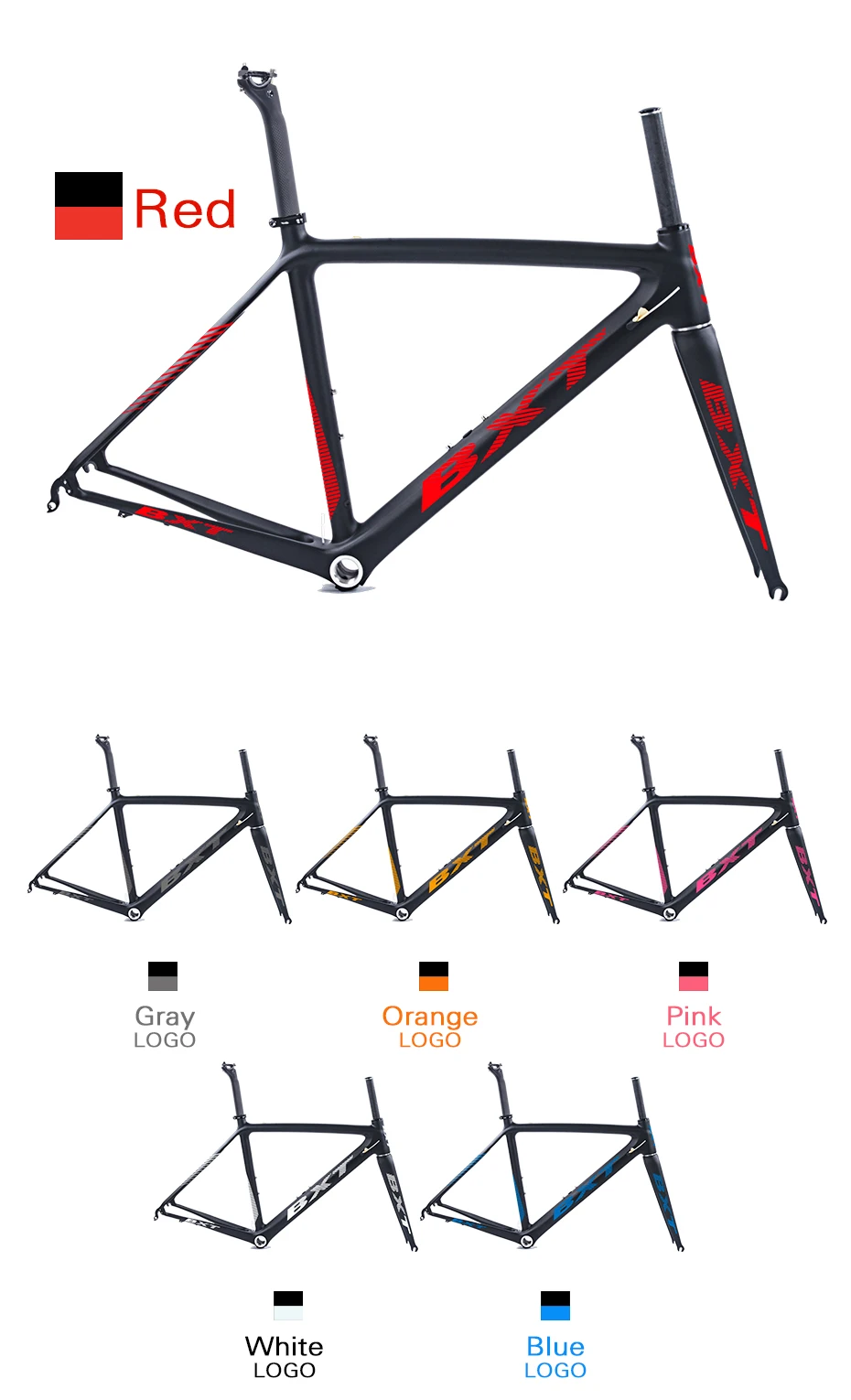 Clearance Carbon Road Bike Frame 2016 Di2 and Mechanical 500/530/550mm Super Light carbon road Frame+Fork+headset  carbon bicycle frame 14