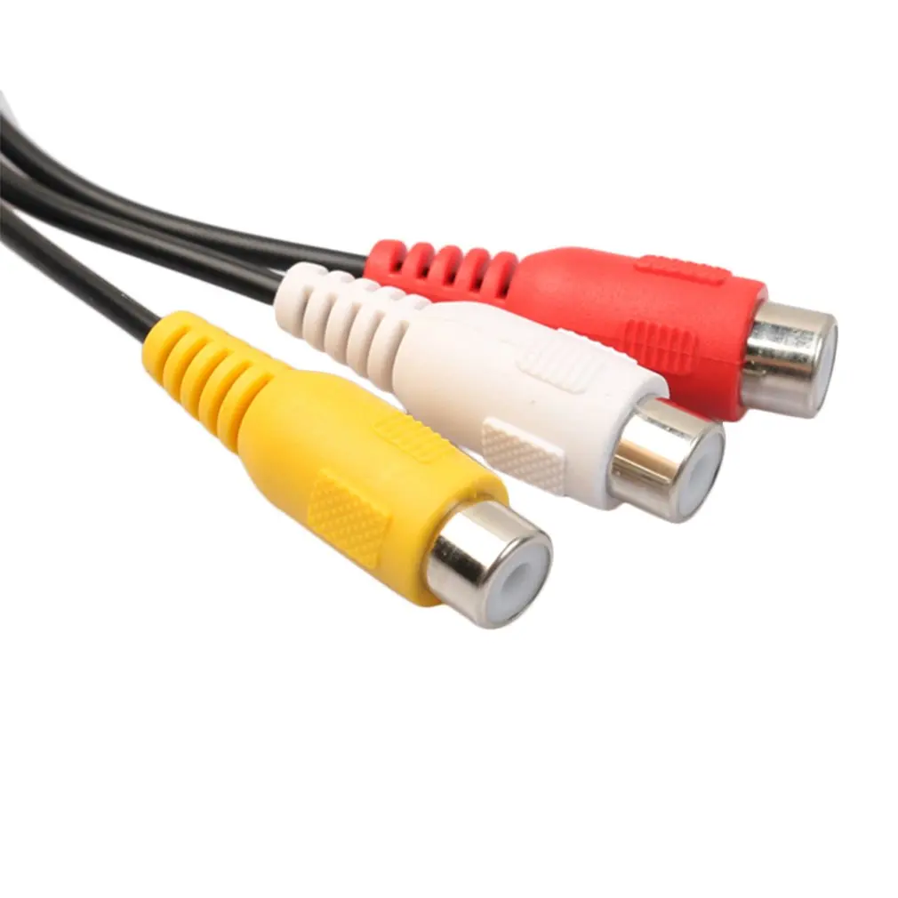 Аудио кабель 4 Pin S Video на 3 RCA Женский ТВ Кабель адаптер для ноутбука с женским