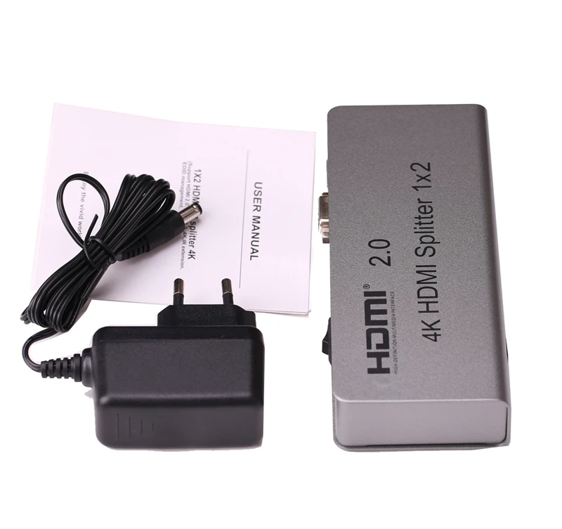 Grey NO Box 4K 60Hz HDMI 2,0 3D HDMI разветвитель 1x2 1080P HDCP 1 в 2 Out конвертер для PS3 PS4 DVD PC tv BOX к ТВ HD tv IR удлинить EDID RS232 - Цвет: Grey NO Box