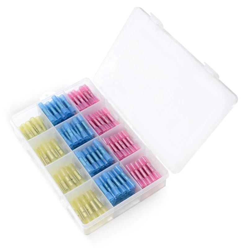 

150 PCS Wire Connector Kit Wire Connectors Waterproof Electrical Wire Connectors Insulated Heat Shrink Butt Wire Crimp Terminal