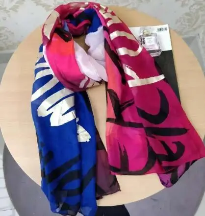desigual женский длинный красный шарф с геометрическим рисунком, осень-весна, Испанский Дизайн, подарки на день рождения - Цвет: Светло-голубой