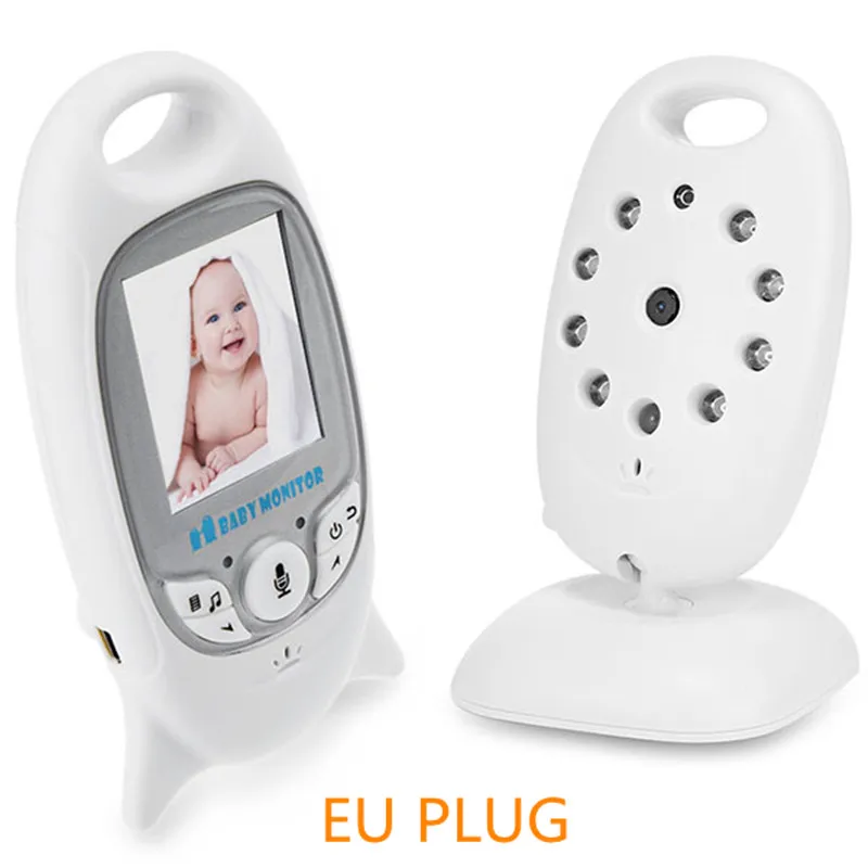 Беспроводной видеоняня для младенцев, радио, няня, цифровой монитор для сна, аудио, ночное видение, контроль температуры, радио, няня - Цвет: EU PLUG