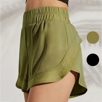

LULU Celebrity Style Sports Fitness Female Summer Casual Yoga Running Shorts Versitile Fashion Anti-Exposure Slimming Shorts