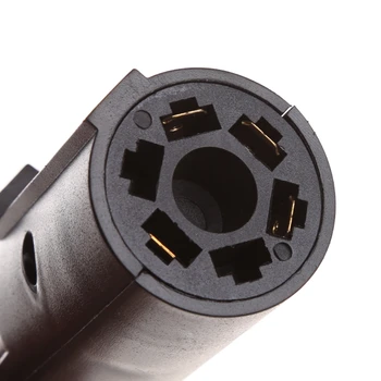 

7 Way Round to 4 Pin Flat Blade Trailer Connector Plug Light Adapter RV Boat T8WF