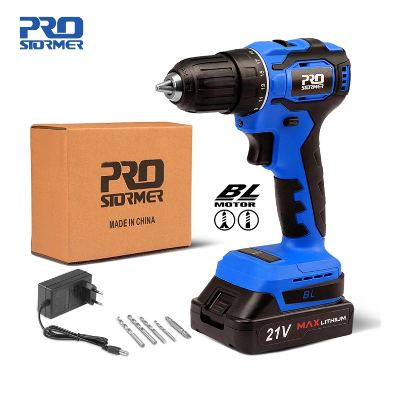 21 в электрическая бесщеточная дрель шуруповерт 40нм дрель машина 2000 мАч батарея электроинструменты с сверлом от PROSTORMER Заказы в России могут быть отправлены быстро|Электрические сверла|   | АлиЭкспресс
