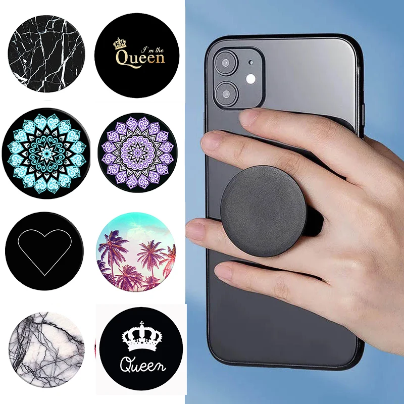 Hot Black White Marble Mobile Phone Holder Попсоket Finger Grip Stand Air Pocket Socket For Iphone 11 12 13 Xiaomi and Tablets |